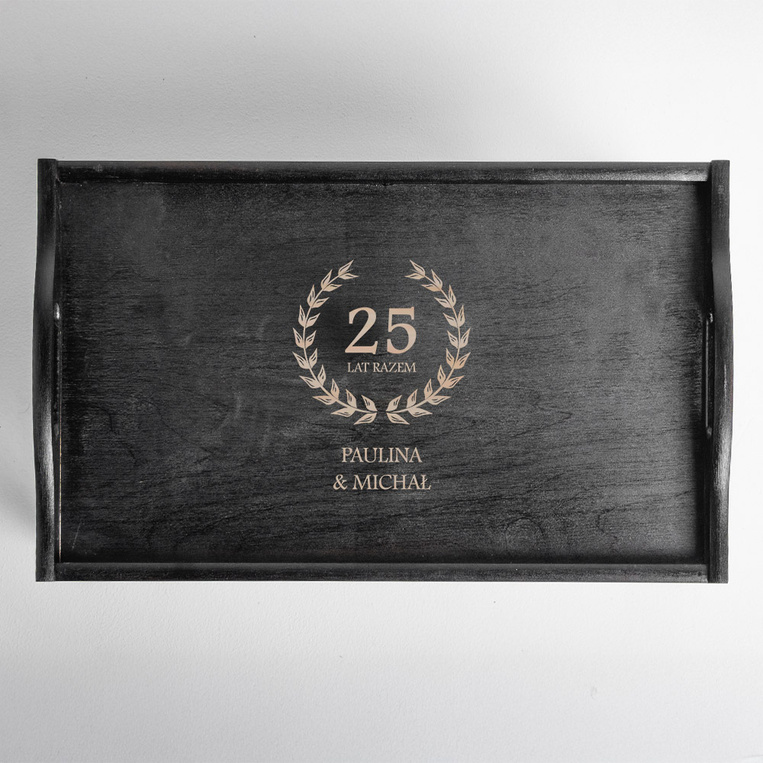 Stolik śniadaniowy z grawerem DLA PARY – prezent NA ROCZNICĘ ŚLUB I ŚWIĘTA