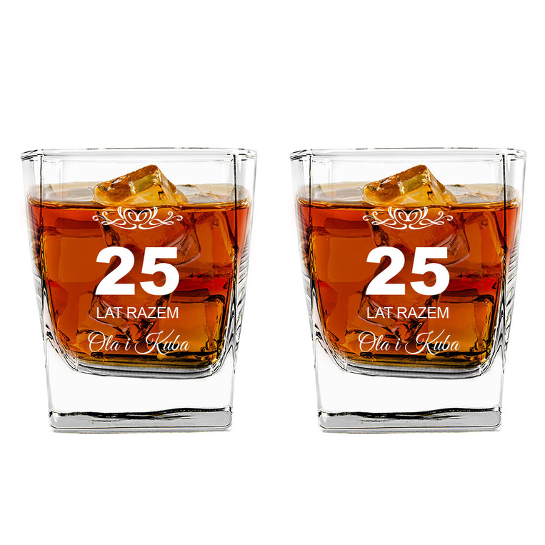 2 Szklanki do whisky z grawerem 25 LAT RAZEM na rocznicę