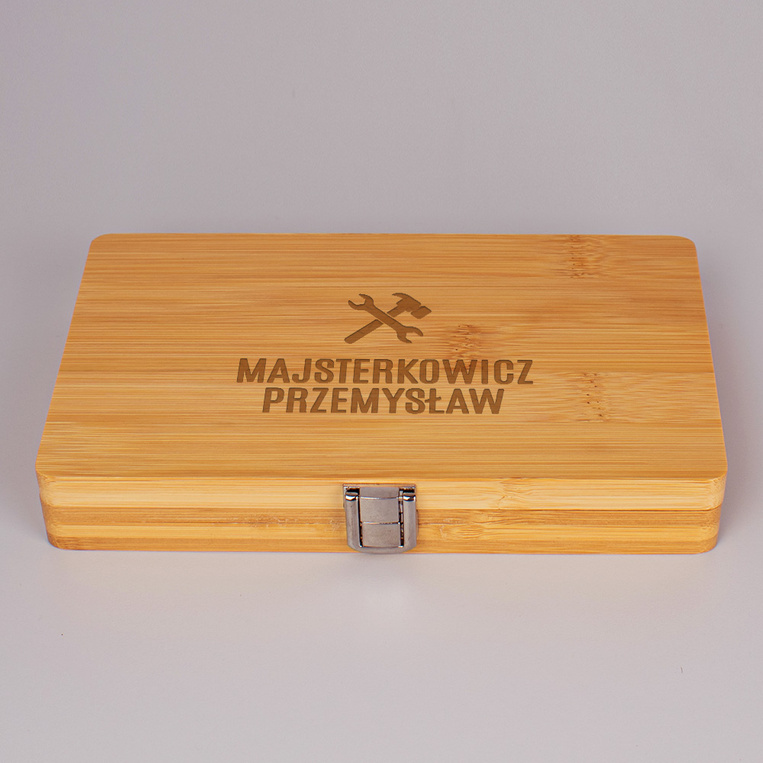 Zestaw 21 narzędzi w drewnianym etui DLA MAJSTERKOWICZA