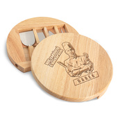 GRAWEROWANA deska do serów z nożami - NIE ZADZIERAJ Z KUCHARZEM na prezent