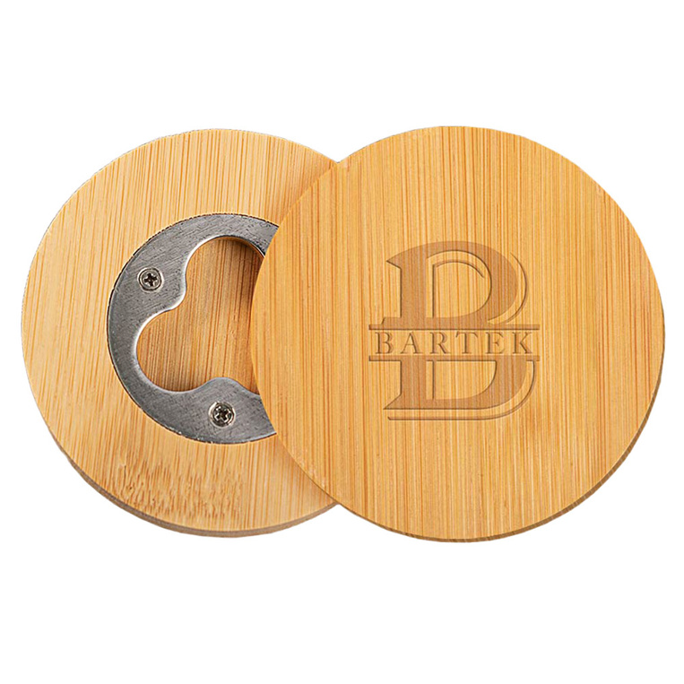 Personalizowany otwieracz bambusowy do piwa GRAWER INICAŁU I IMIENIA