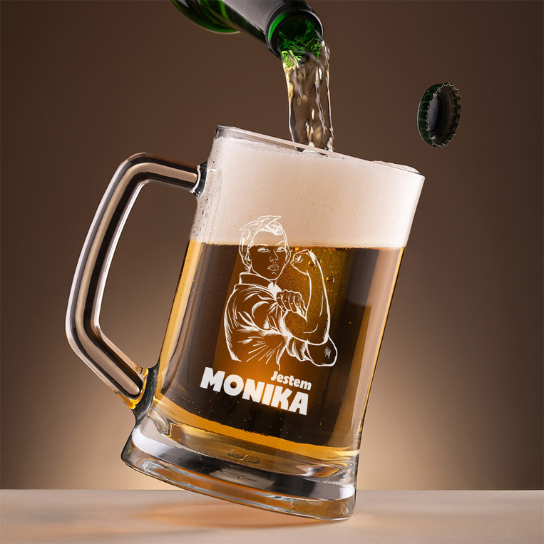 Kufel z grawerem JESTEM MONIKA prezent DLA NIEJ amatorki piwa