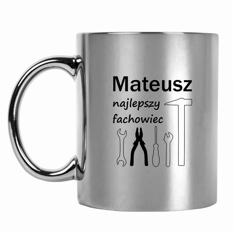 Kubek z nadrukiem DLA ZŁOTEJ RĄCZKI co to wszystko naprawi