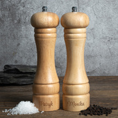 Młynek do soli i pieprzu na prezent DLA PARY z grawerem imion