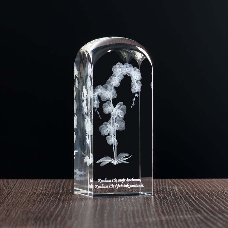 Personalizowany prezent DLA UKOCHANEJ storczyk w szkle na WALENTYNKI ROCZNICĘ
