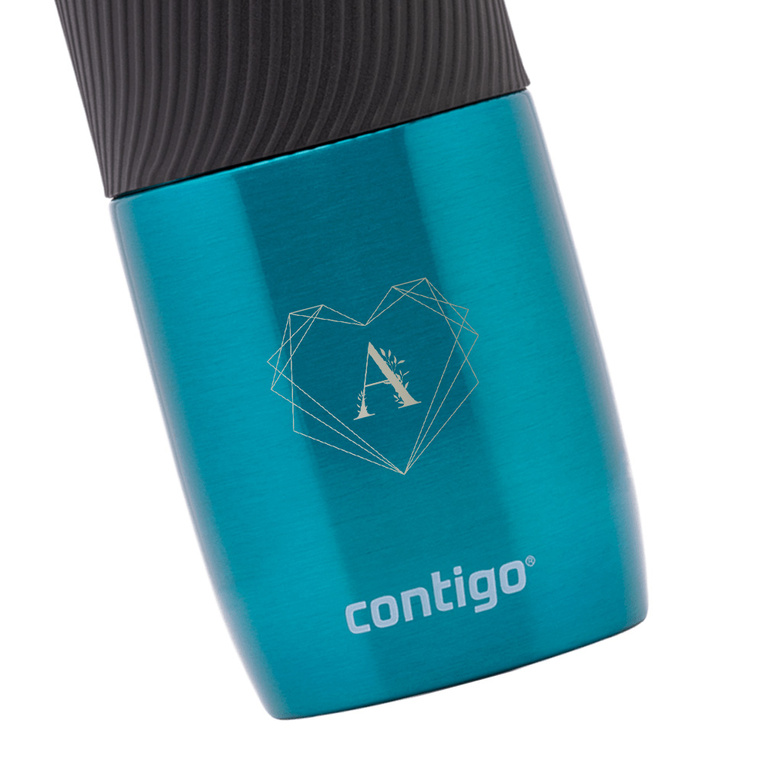 Kubek termiczny Contigo turkusowy Z MONOGRAMEMEM – prezent personalizowany