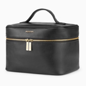 Kosmetyczka skórzana damska na prezent – ELEGANCKA I POJEMNA CZARNA