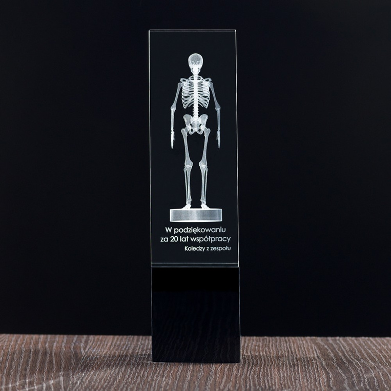 SZKIELET 3D grawer w statuetce Twoja dedykacja Upominek Dla Współpracownika