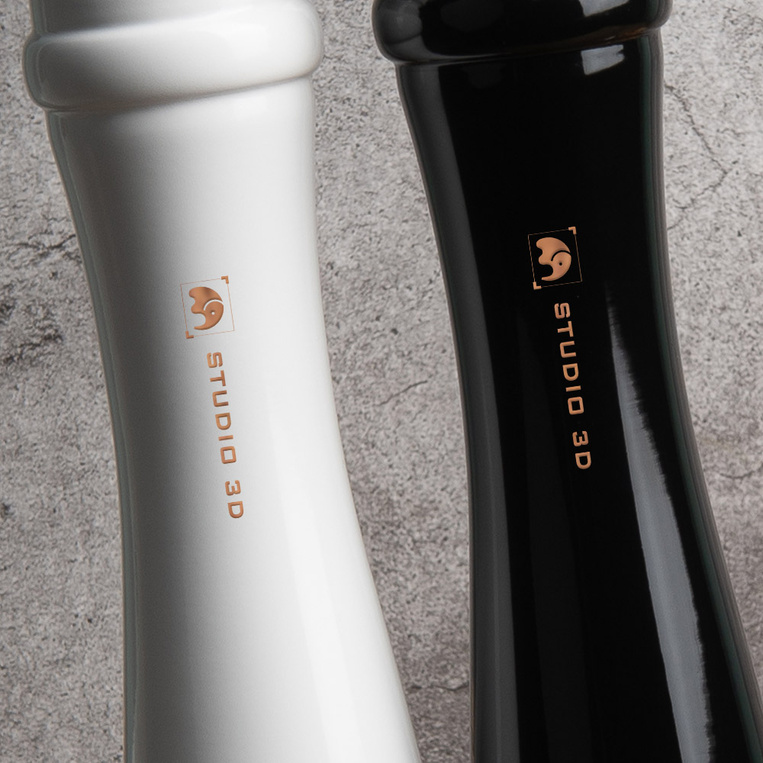 Upominek firmowy - Zestaw DUŻYCH młynków do soli i pieprzu GRAWEROWANE LOGO