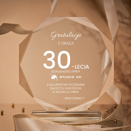 Statuetka z grawerem – prezent na 30-LECIE DZIAŁALNOŚCI FIRMY