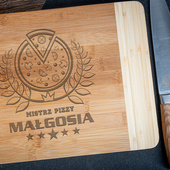 Drewniana deska do krojenia z grawerem NA PREZENT dla MISTRZYNI PIZZY