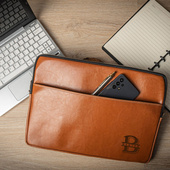 Skórzane etui do laptopa 13 cali wygrawerowany MONOGRAM I IMIĘ
