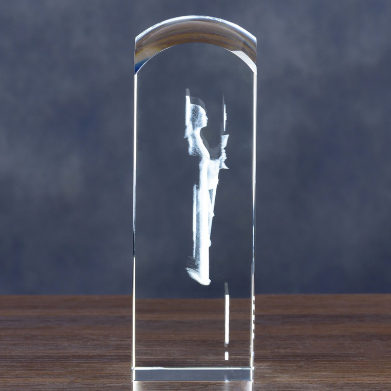 Święta Barbara - grawer postaci w szkle PATRONKA GÓRNIKÓW statuetka dla Górnika