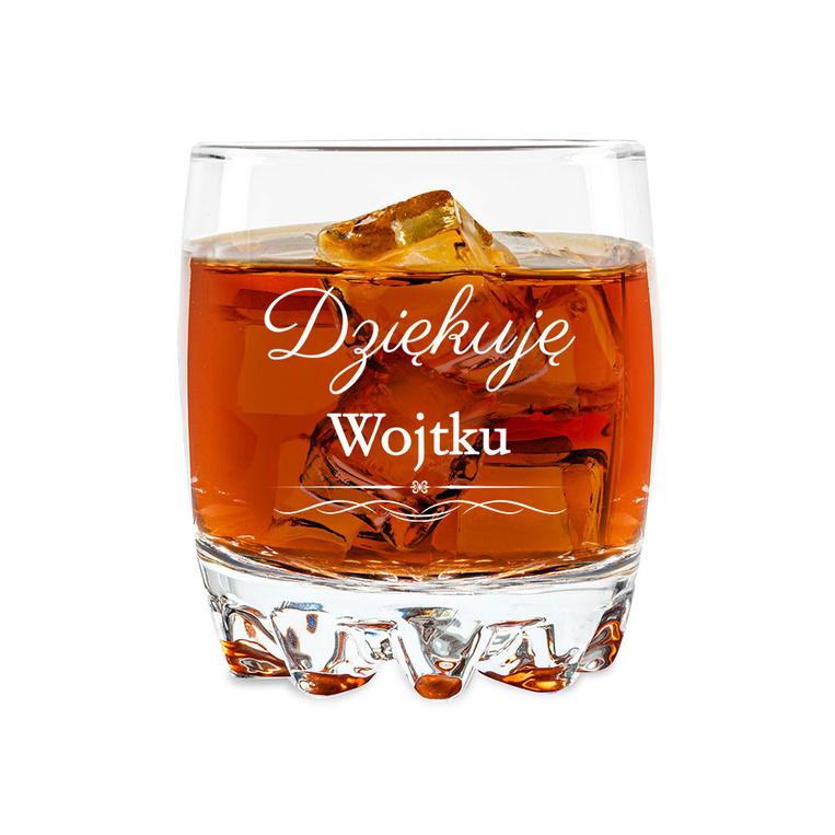 Grawerowana szklanka do whisky na PODZIĘKOWANIA