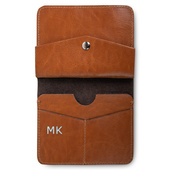 Portfel SLIM brązowy ze srebrnymi inicjałami – PREZENT DLA CHŁOPAKA, BRATA