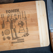 Grawerowana deska do krojenia MISTRZ GRILLOWANIA + IMIĘ