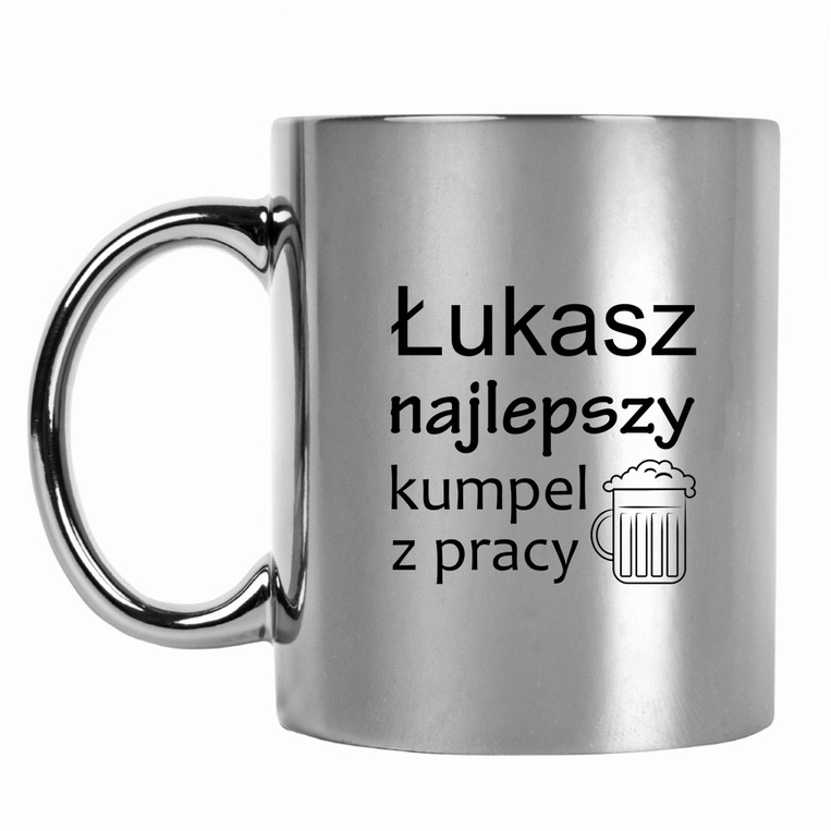 Kubek srebrny z nadrukiem NAJLEPSZY KUMPEL Z PRACY