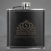 Grawerowana piersiówka w skórze DLA MĘŻA