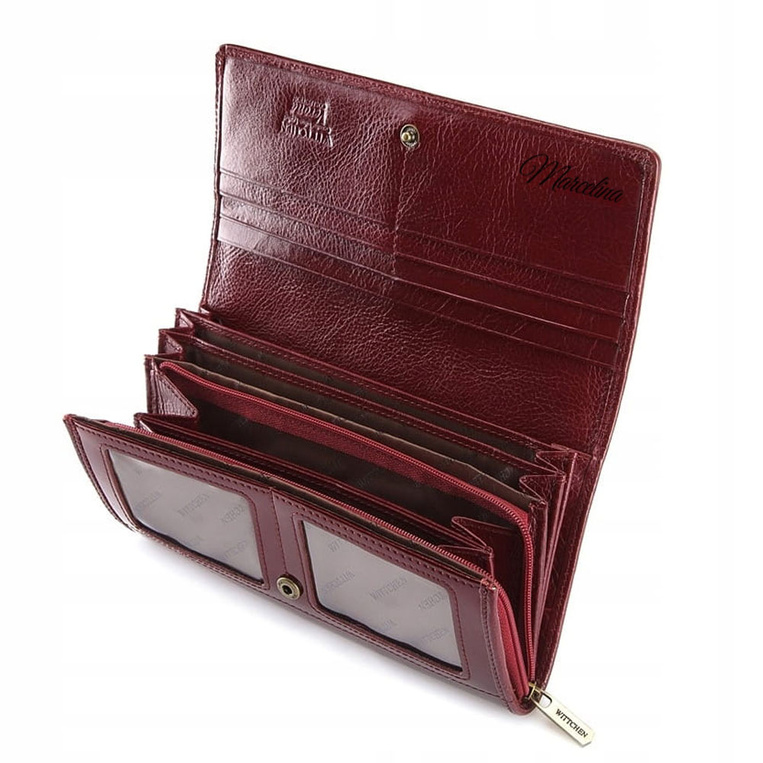 Grawerowany portfel damski bordowy Wittchen - PERSONALIZOWANY PREZENT