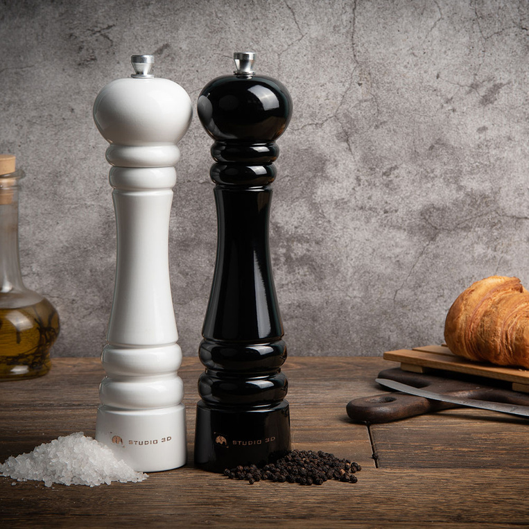 PREZENT FIRMOWY - młynek do soli i pieprzu z grawerowanym logiem firmowym