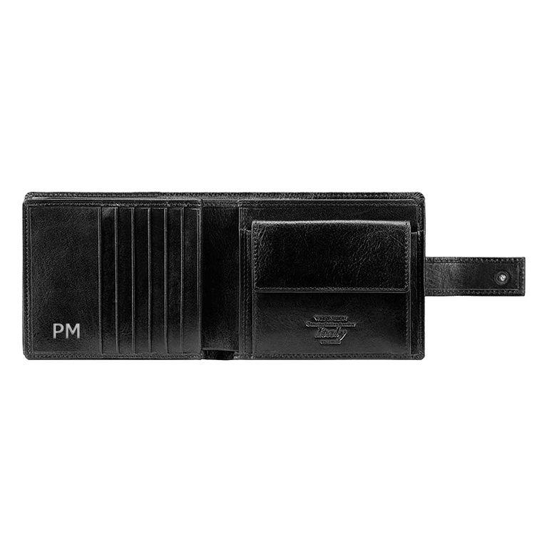 Duży skórzany portfel męski Wittchen INICJAŁY i zapięcie