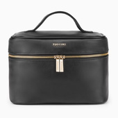 Kosmetyczka skórzana damska na prezent – ELEGANCKA I POJEMNA CZARNA