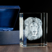 Trójwymiarowe zdjęcie Lwa - duża Statuetka Firmowa Prezent dla Myśliwego