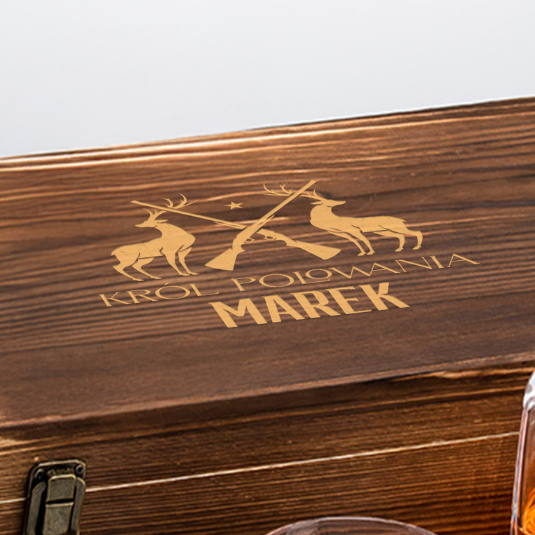 Zestaw do whisky dla myśliwego – Król Polowania z grawerem