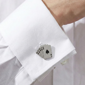 Spinki do mankietów karty do gry – stal szlachetna, eleganckie etui