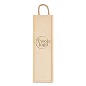 Pudełko na wino z grawerowanym logiem firmy NA UPOMINEK ŚWIĄTECZNY