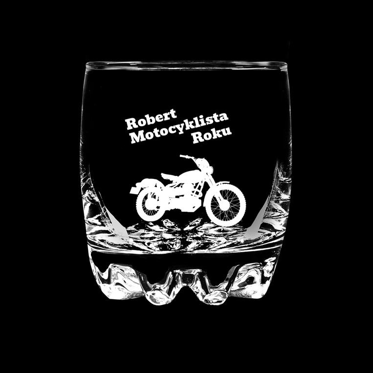 Szklanka do whisky dla MOTOCYKLISTY + grawer imienia