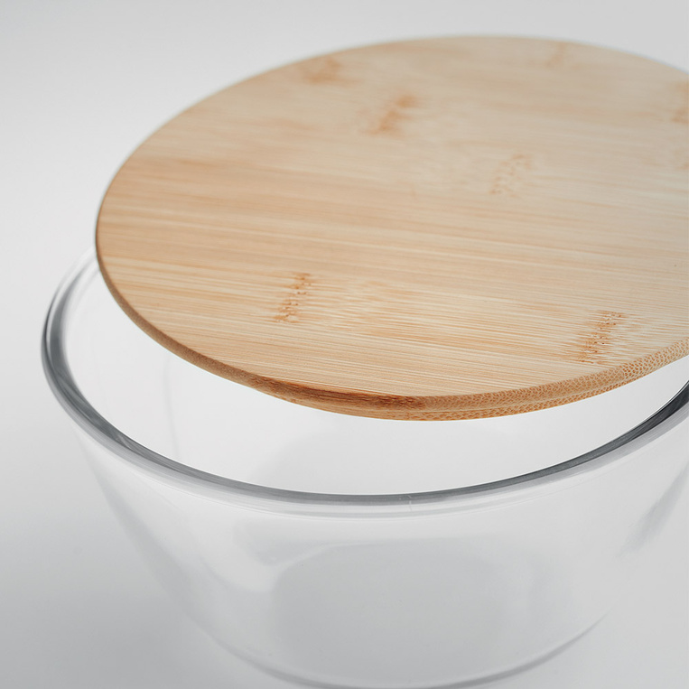 Szklana salaterka z bambusowym wieczkiem NA PREZENT DLA NIEJ twój grawer