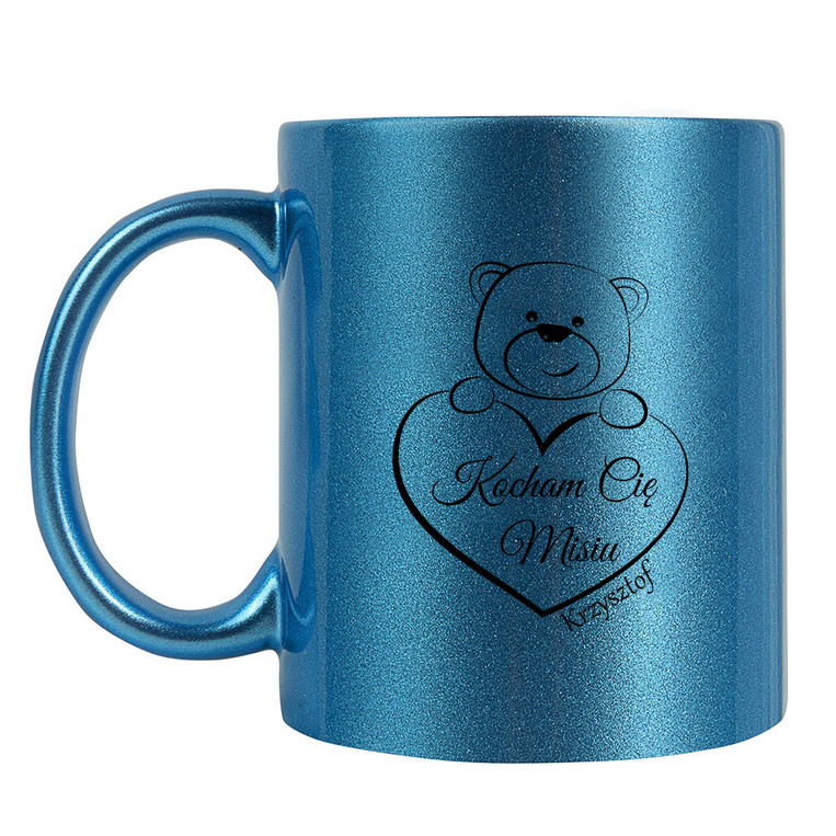 Kubek z TWOIM nadrukiem KOCHAM CIĘ MISIU + IMIĘ