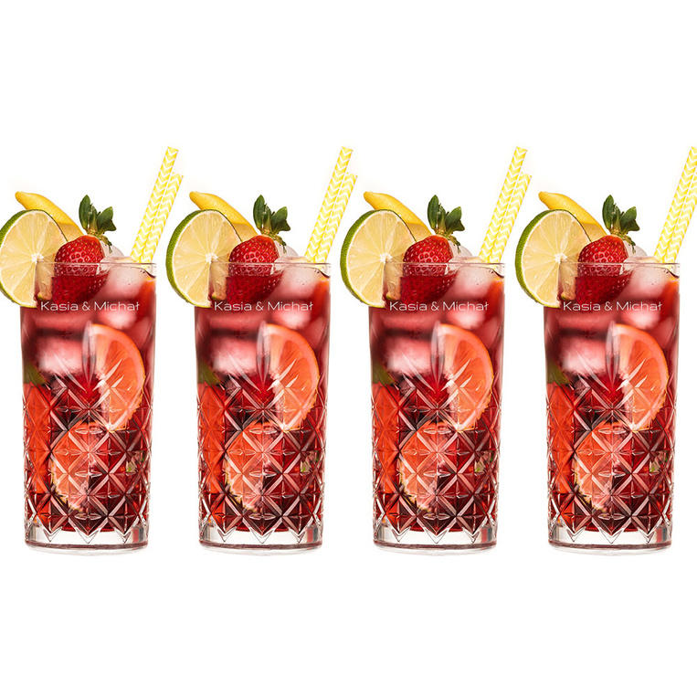 Zestaw 4 eleganckich szklanek 365 ML GRAWER IMION – prezent dla pary