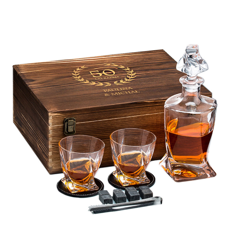 Zestaw do whisky na 50 lat razem – Złote Gody z grawerem