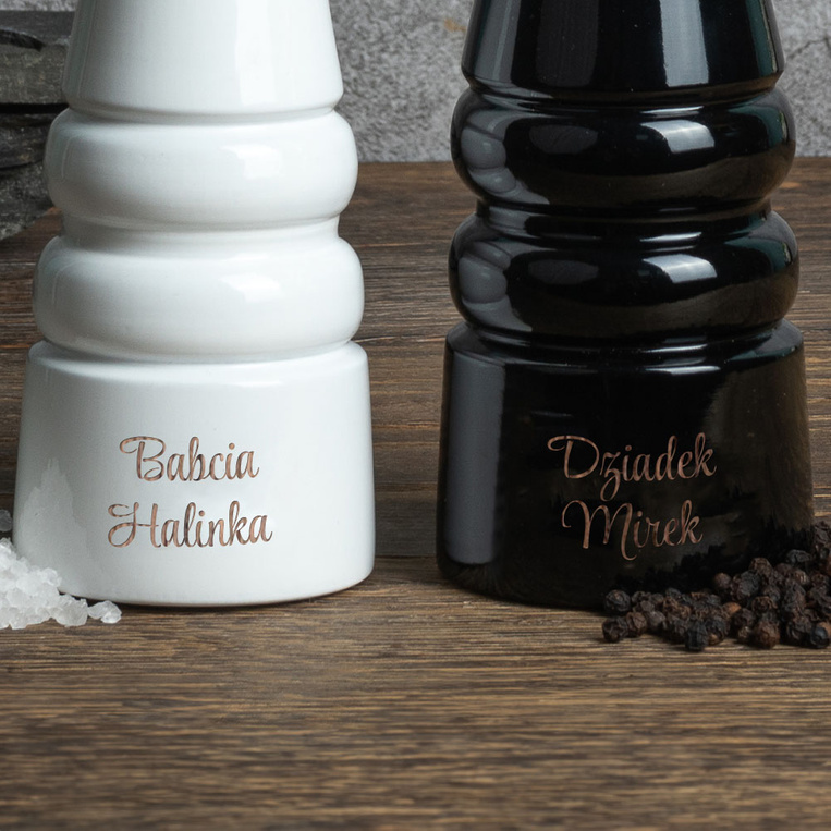 Zestaw Młynków 24 cm DLA BABCI i DZIADKA, Personalizowany Grawer, 2 szt.