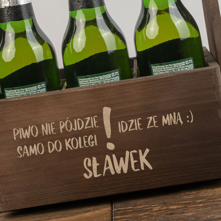 Nosidło drewniane na piwo z grawerem DLA PIWOSZA