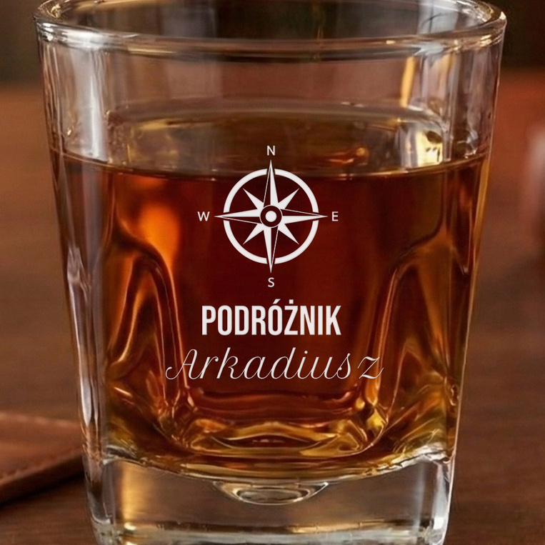 Szklanka do whisky z grawerem DLA PODRÓŻNIKA na prezent