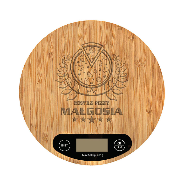Waga kuchenna z grawerem DLA MISTRZA PIZZY prezent personalizowany