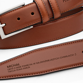 Skórzany pasek męski rozmiar M 115 cm z personalizacją – PREZENT OD ŻONY DLA MĘŻA