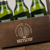 Personalizowane nosidło drewniane na piwo TWOIM GRAWEREM