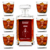 Zestaw do whisky karafka i 6 szklanek DLA KONESERA WHISKY