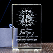 Statuetka 3D na 18 Urodziny - personalizacja grawerem