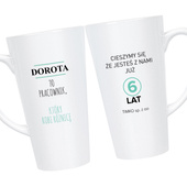 Kubek Latte Max dla pracownika z nadrukiem PRACOWNIK KTÓRY ROBI RÓŻNICĘ