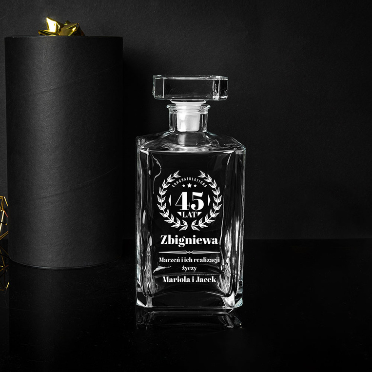 Personalizowana karafka do whisky z grawerem PREZENT NA URODZINY
