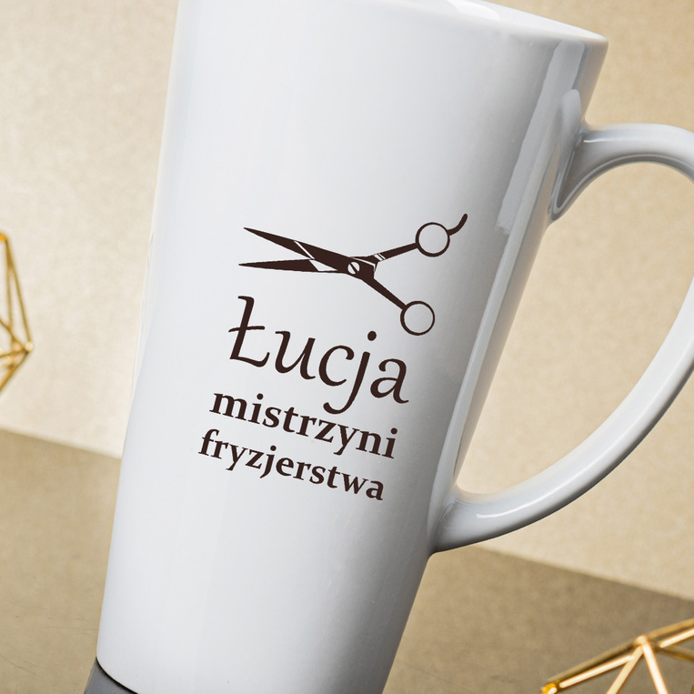 Kubek Latte Max z personalizowanym nadrukiem DLA FRYZJERKI