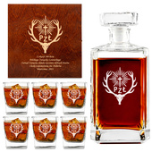 Karafka i 6 szklanek grawerowane logo Polski Związek Łowiecki