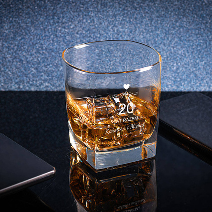 Szklanka do whisky z grawerem 20 LAT RAZEM + IMIONA