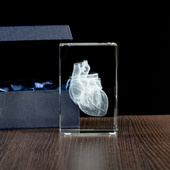 SERCE 3D - grawer w szkle STATUETKA MEDYCZNA PODZIĘKOWANIE