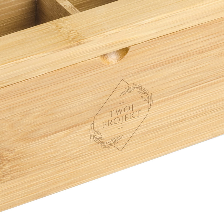 Pudełko bambusowe na herbatę GRAWER TWOJEGO PROJEKTU personalizowany prezent